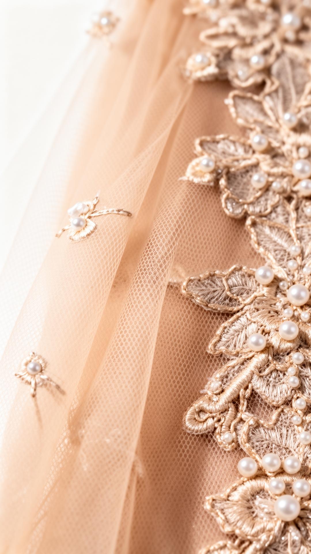 Couture tulle and pearl detail